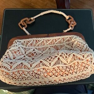 Elegant Cream Crochet Handbag